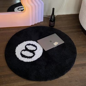 <span class=keywords><strong>Tapis</strong></span> de <span class=keywords><strong>Billard</strong></span> Vintage 8 <span class=keywords><strong>Tapis</strong></span> Noir Tufté Doux Coussin de Chaise <span class=keywords><strong>Tapis</strong></span> de Sol Antidérapant pour Chambre d'Enfant <span class=keywords><strong>Tapis</strong></span> Style Moderne pour la Maison - Product Image 4
