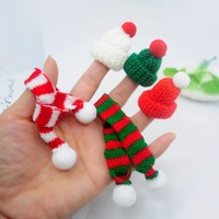 Mini chapeau et écharpe de Noël pour poupée, décoration de Noël, écharpe et chapeau pour bouteille de Noël