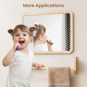 Specchio Montessori con Barra, Giocattolo per Bambini per Imparare a Stare in Piedi, Cornice in Legno Naturale, Barra Regolabile per Coordinazione Infantile, Piccolo Specchio - Product Image 6