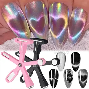 Imán para Uñas con Patrón de Corazón, 6 en 1, Efecto Ojo de Gato, Luz Lateral, Media Luna, Flor de Margarita, Uñas Francesas, Imanes de Atracción UV para Manicura - Product Image 1