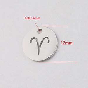 Ciondoli per bambini in acciaio inox segno zodiacale per bracciale collana e portachiavi gioielli 12 astrologia <span class=keywords><strong>oroscopo</strong></span> accessori - Product Image 4