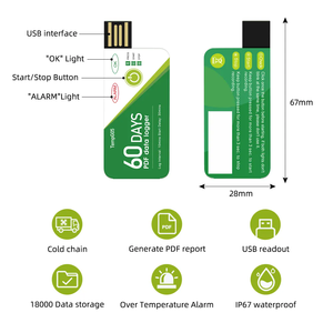 TempG05 60일 일회용 온도 기록기 18000 데이터 저장 단일 사용 데이터 로거 의약품 보관 냉동 체인 운송용 - Product Image 5