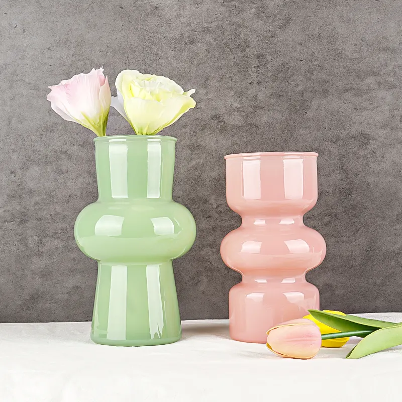 Роскошная уникальная форма красочная Свадебная стеклянная ваза для цветов для настольного декора
