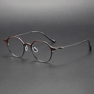 202316 New Vintage Nhật bản sang trọng kính quang học <span class=keywords><strong>Frames</strong></span> 100% <span class=keywords><strong>handmade</strong></span> chất lượng cao tinh khiết <span class=keywords><strong>Acetate</strong></span> Titanium 202316 - Product Image 6