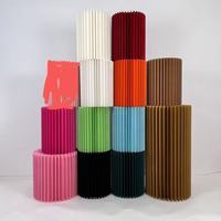 Support de présentation cylindrique pliable en papier, socle plissé pour table de desserts, pour la décoration de gâteaux et de fleurs de mariage