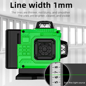 ระดับเลเซอร์สีเขียว 4D 16 เส้น 505-520 นาโนเมตร เกรดอุตสาหกรรม พร้อมขาตั้งกล้องและรีโมทคอนโทรลสำหรับใช้งานกลางแจ้ง - Product Image 2