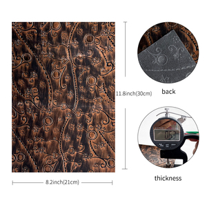 <span class=keywords><strong>Tela</strong></span> metálica de vinilo de PU de cuero sintético con diseño floral <span class=keywords><strong>en</strong></span> <span class=keywords><strong>relieve</strong></span> <span class=keywords><strong>3D</strong></span> con superficie de <span class=keywords><strong>pintura</strong></span> <span class=keywords><strong>para</strong></span> tallar <span class=keywords><strong>en</strong></span> bolsos/cinturones/zapatos - Product Image 4