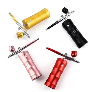 Nouveau kit de compresseur d'air miniature sans fil pour soins de la peau en métal, hydratant, oxygène facial, aérographe avec 50 PSI pour les ongles - Product Image 1