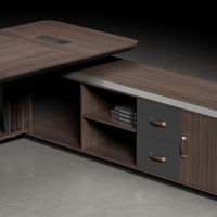 Bureau de direction de luxe sur mesure, grand bureau en bois pour ordinateur, table de bureau pour patron