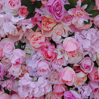 Décor mural 3D personnalisé en soie écologique blanc et rose poudré, en rouleau, pour décoration de lieux de mariage, taille 8x8, décoration de mariage