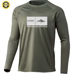 लंबी आस्तीन मछली पकड़ने शर्ट पुरुषों यूवी संरक्षण पॉलिएस्टर मछली पकड़ने टी शर्ट बनाने की क्रिया मुद्रण के लिए सांस यूवी मछली पकड़ने के शर्ट