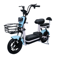 Vélo de livraison électrique super performant, cadre en acier au carbone, moteur sans balais 3 vitesses, frein à tambour, batterie au plomb-acide, autonomie de 60 km