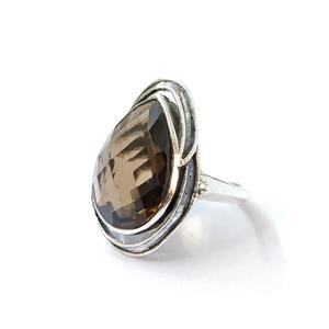 แหวนควอตซ์สโมคกี้ เงินแท้ 925 แหวนพลอยควอตซ์สโมคกี้ งานแฮนด์เมด คอลเลคชั่นแหวนสวย เครื่องประดับเงิน ราคาขายส่ง - Product Image 3
