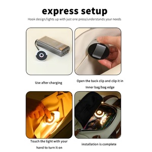 Mini lampe portable à capteur tactile automatique, lumière ronde pour sac à main, sac à dos, voiture et camping-car - Product Image 2