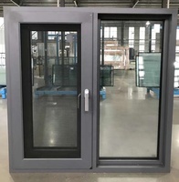 Vente en gros USA Chian Fenêtres à battant à double vitrage avec cadre en aluminium pour la maison Fenêtres et portes à battant