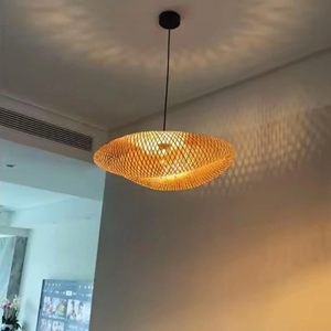 Bamboo Pendant <b>Light</b> Rattan Woven Hanging Lamp Vintage LED Chandelier Dining Living Kitchen <b>Boho</b> <b>Ceiling</b> OEM Supplier - Product Image 5