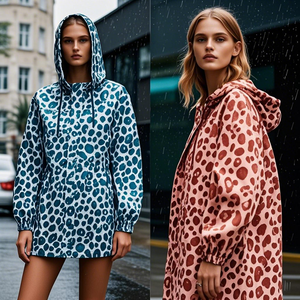 Imperméable léger et imperméable pour femmes coupe-vent à capuche avec poches extérieur respirant coupe-vent réutilisable et respectueux de la peau - Product Image 2