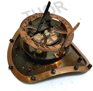 Boussole vintage en laiton et cuivre, style Antique, casque de plongée, Design à cadran solaire, cadeau idéal - Product Image 4