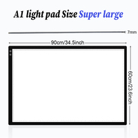 Tablero de dibujo LED iluminado de 6 brillantes ultrafino de etiqueta privada, tableros de escritura de copia de animación simples hechos de plástico