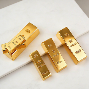 Poids de bureau en alliage de zinc plaqué or, réplique personnalisée de <span class=keywords><strong>lingot</strong></span>, accessoire décoratif réaliste, antidérapant pour enveloppes - Product Image 5