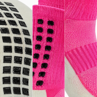 Chaussettes de football antidérapantes avec semelle en caoutchouc, chaussettes de sport athlétiques à motif géométrique, soutien de la voûte plantaire pour hommes et femmes, entraînement et match