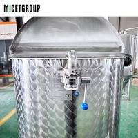 Cuve de Fermentation Simple Couche en Acier Inoxydable 304 de 400L pour Kombucha, Grande Capacité de Stockage de Vin et de Cidre pour Usine de Fabrication