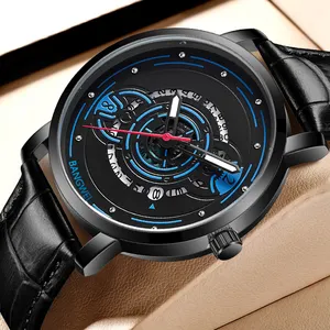 LIGE Top Brand BANGWEI Uhr für Herren Leder Quarz Armbanduhren Herren Luxus uhren Casual Sport Armbanduhr Montre Homme