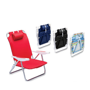 Aluminum Beach Backpack Folding Outdoor Foldable Chair Lounger with Pillow silla plegable - Product Image 1