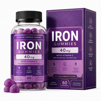 Bulk Gemethyleerde IJzer Gummies 40mg met 5-MTHF Folaat & Actieve B12 voor Vrouwen Veganistisch Immuunondersteunend Supplement ODM