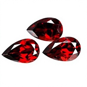 Granate Rojo Natural en Forma de Pera, Corte Cabujón, Gema Suelta, Certificado por Terceros, Venta al por Mayor Gopika Exports para Fabricación de Joyas - Product Image 1