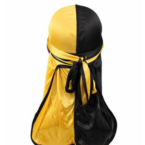 HZM-18114 nouvelle mode hommes soyeux Durags Double couleurs doux Satin <span class=keywords><strong>Durag</strong></span> Bandanas Turban chapeaux chapeau cheveux accessoires - Product Image 1