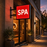Boîte à lumière publicitaire carrée à LED, enseigne lumineuse carrée à LED, boîtes à lumière extérieures en acrylique thermoformé pour spa