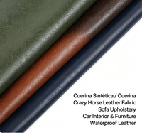 Crazy Horse Leder PU Kunstleder Wasserdichtes Sofa-Polstermaterial für Möbel und Autos Einfarbiges Muster Cuerina Sintetica Cuerina