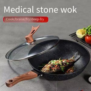 Estufa de cocina de gas de Venta caliente de fábrica <span class=keywords><strong>Wok</strong></span> de acero al carbono antiadherente azul a la parrilla con el <span class=keywords><strong>precio</strong></span> competitivo - Product Image 2