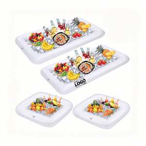 Bandeja de Hielo Inflable de PVC para Fiestas en la Piscina, Enfriador Flotante Rectangular Portátil para Bebidas y Frutas con Baño de Hielo - Product Image 1