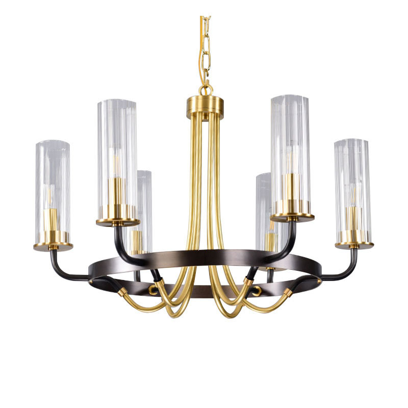 Postmodern Light Luxury Style Copper Lamp Living Room Bedroom Simple Nordic Villa 6arms 8arms Chandelier