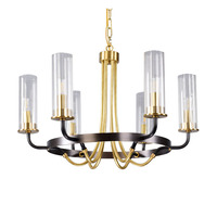 Lampada postmoderna in ottone di lusso in stile postmoderno soggiorno camera da letto semplice Villa nordica 6 bracci 8 bracci lampadario in ottone