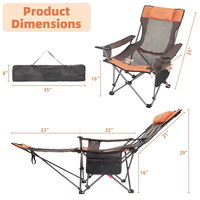 Chaise portable en bois massif avec coussin, dossier réglable, pliable, pour camping en plein air, pour adultes - Utilisation en atelier et salle à manger
