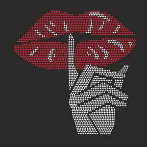 Hot Fix Iron-On Bling Crystal Rhinestone Transfer Hush Lip Plantillas y <span class=keywords><strong>Kiss</strong></span> Shut up Patch Material <span class=keywords><strong>de</strong></span> vidrio - Product Image 1