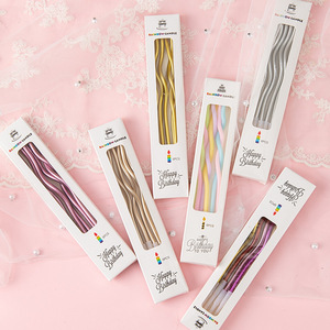 Bougie d'<span class=keywords><strong>anniversaire</strong></span> romantique en spirale créative, décoration de fête, bougie torsadée dorée colorée, bougie en spirale en boîte en papier - Product Image 4