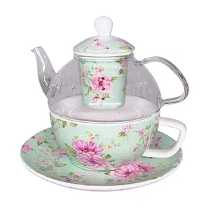 Service à thé en porcelaine pour une personne, élégant, porcelaine, porcelaine, porcelaine, porcelaine, porcelaine, luxe, pays, Rose, fleur, anglais, après-midi
