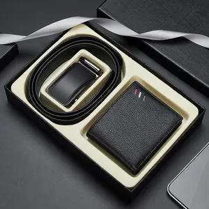 OEM/ODM Wallet Belt Gift Set Leather Men Belts Rfid Wallets Leather Wallet Belt Gift Set