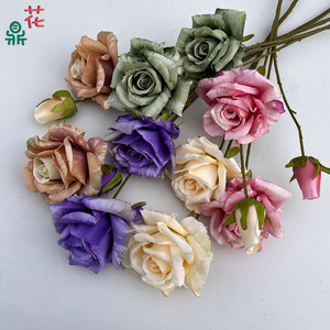 Grandes roses en soie Tea Flower, fleurs artificielles réalistes pour la décoration de mariage - Product Image 1