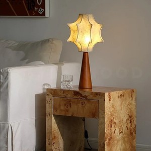 Table de chevet en bois de burl doré naturel avec rangement pour chambre à coucher T26 - Product Image 2