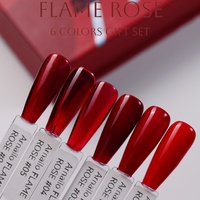 Kit de vernis à ongles en gel rouge HEMA TPO Free 6 couleurs, série Pantone, Flame Rose, vernis à ongles en gel UV LED, coffret cadeau, écologique, professionnel