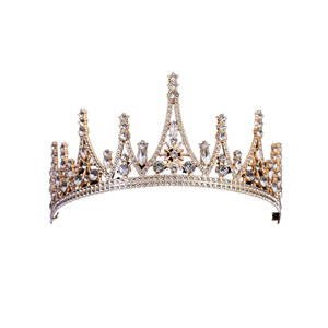Tocado de Novia de Aleación de Cristal, Accesorios para el Cabello de Moda Atmosférica de Lujo para Boda, Corona Chapada en Rodio para Rito de Cumpleaños de Dieciocho Años - Product Image 1