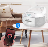 Lecteur de CD et de cassettes portable X2C Boombox avec radio FM, enregistreur de cassettes, USB, SD, MP3, Bluetooth, système audio pour la maison, le bureau et les voyages