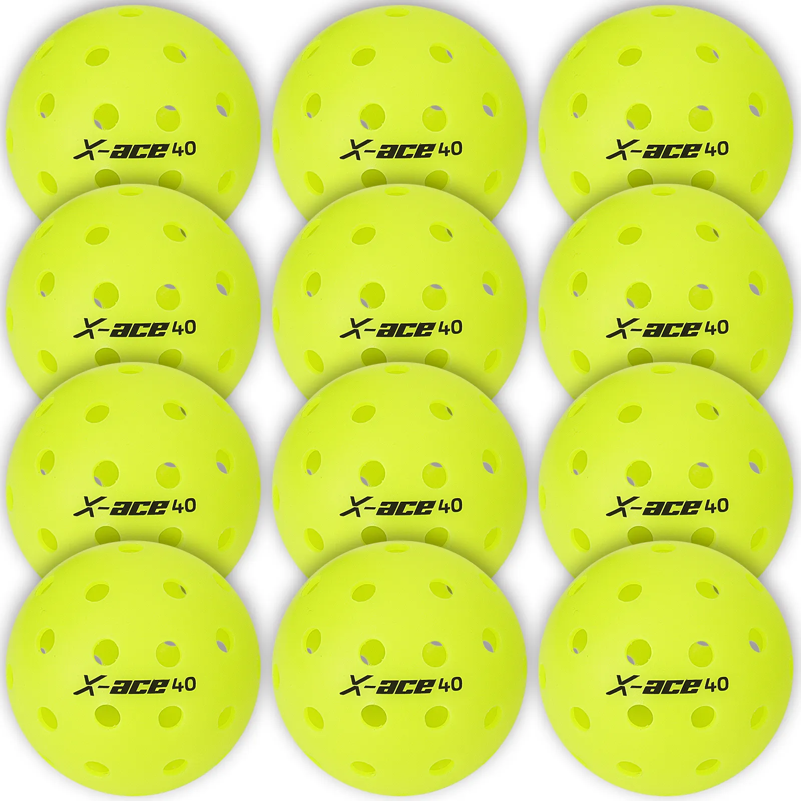 AMA Sport Professional Factory 12pack Rotational 40 Hole Pickleball Outdoor Ball USAPA Approved With Mesh Bag