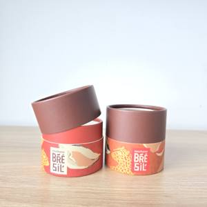 <span class=keywords><strong>Madame</strong></span> Brésil Art Series Red Paper Tube Box mit klarem Fenster deckel Benutzer definierte runde Verpackung für Kaffee Tee Schokolade Geschenk - Product Image 6