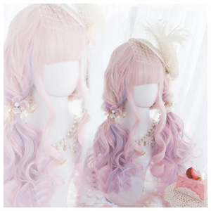 ฮาราจูกุ โลลิต้า วิกผมยาวหยิกสีรุ้ง ไฟเบอร์คาเนคาลอน ไม่ต้องใช้กาว สำหรับคอสเพลย์ - Product Image 5